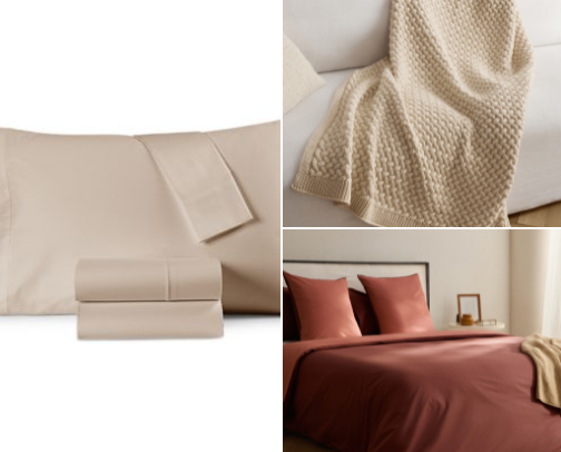 “The Coziest Sheets & Pillowcases for Sweet Sleep” cover photo collage