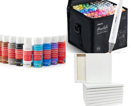 Art supplies cover photo collage