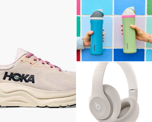 my MUST essentials: shoes, bags, water bottles, and headphones 🎧👟 cover photo collage