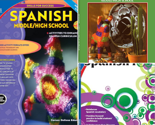 Save & Read - Carson Dellosa Skills for Success Spanish Workbook, Parts of Speech, Grammar, Sentence Building Skills, and More, Middle and High School Classroom or Homeschool Curriculum cover photo collage
