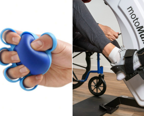 Exercises for wheelchair users, products and sportswear cover photo collage