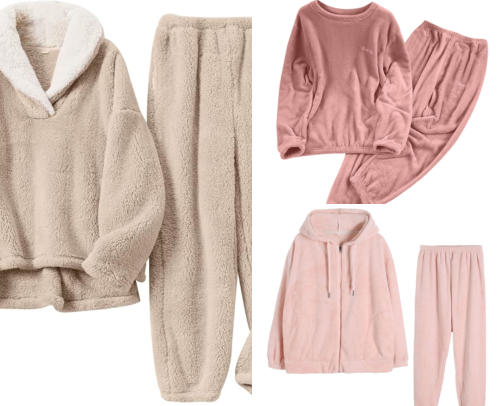 Women's Fluffy Pajama Sets cover photo collage
