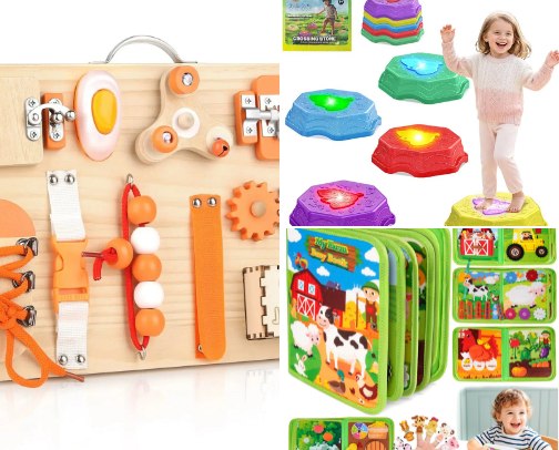 Sensory toys for toddlers cover photo collage