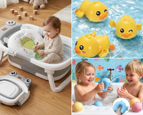 Baby Bath Essentials cover photo collage