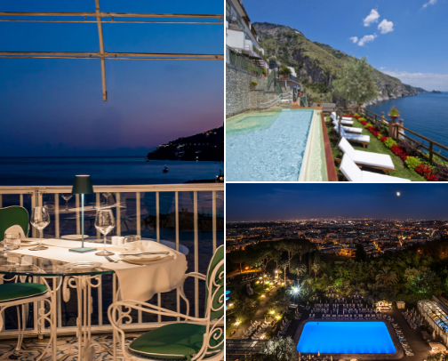 Italy summer vacation hotels cover photo collage