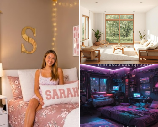 The 50 Ultimate Room Upgrades: From High-Ticket Office Luxury to Viral Dorm Aesthetics cover photo collage