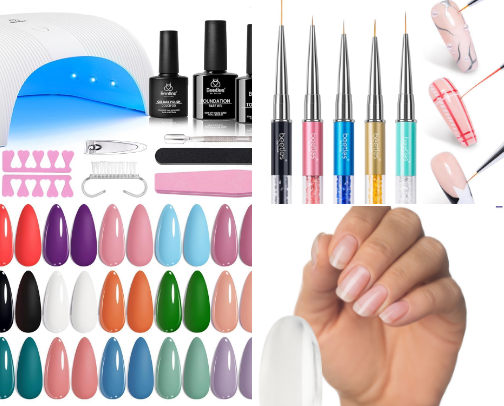 My favorite Gel polish and accessories. cover photo collage