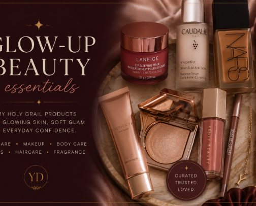 Glow-Up Beauty Essentials cover photo collage