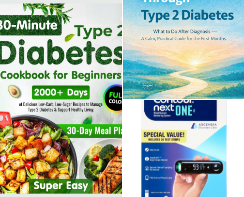 Care tips for type 2 diabetes. cover photo collage