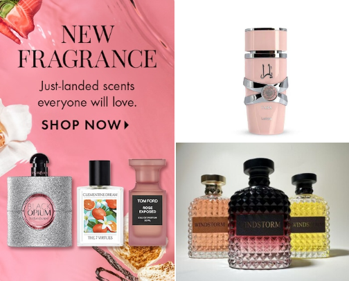 Perfume para mujer cover photo collage