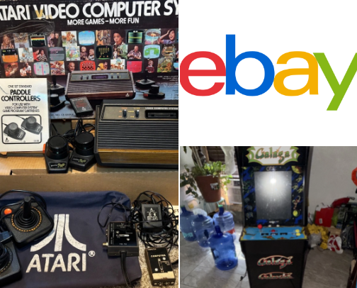Retro 80s Arcade games for Atari cover photo collage