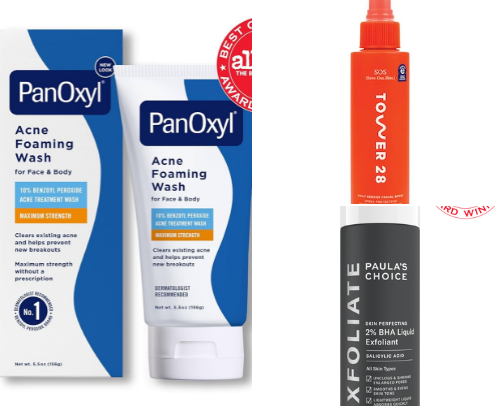 Products that cleared my skin and acne cover photo collage