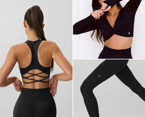 Activewear brands cover photo collage