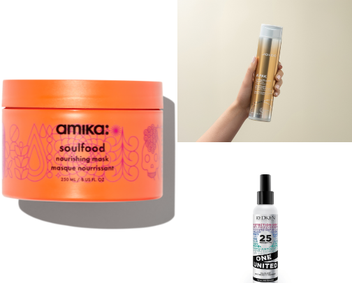 Products for very thick hair cover photo collage