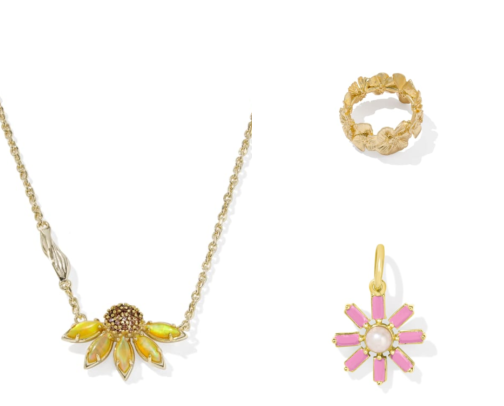 Floral & Botanical Jewelry: Flower Studs, Daisy-Style Rings, Pendants & Petal Charms cover photo collage