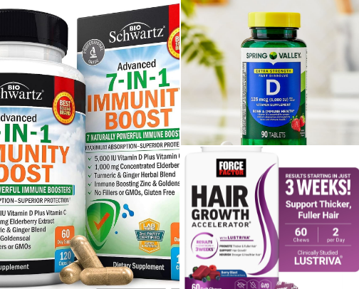 Health Supplements and Vitamins cover photo collage