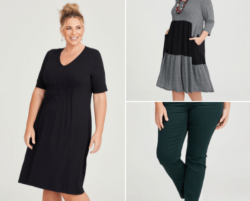 WOMANS PLUS SIZE CLOTHING -TAKING SHAPE, CITY CHIC cover photo collage