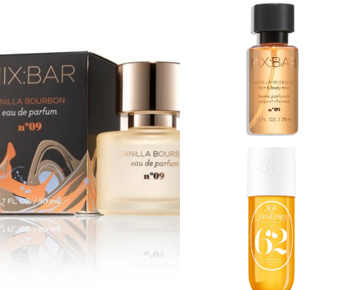 vanilla perfumes and body sprays cover photo collage