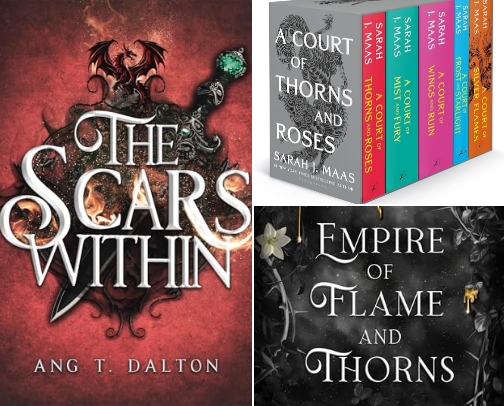 Books Like Fourth Wing (Dragons, Trials, Dark Academia & Tension) cover photo collage
