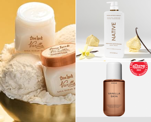 HOW TO SMELL LIKE VANILLA ALl DAY — The ultimate vanilla layering routine. cover photo collage