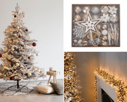 Christmas decorations cover photo collage