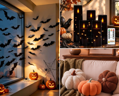 Aesthetic Home Halloween Decor You’ll Actually Want to Keep Up cover photo collage