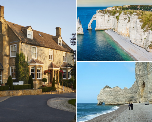 Dramatic Cliffs, Hidden Caves & Beautiful Sea Views Etretat, France cover photo collage