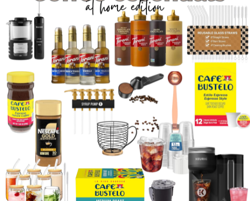 At-Home Coffee Bar Essentials ☕️ | Iced Coffee, Cold Brew & Mom Life Must-Haves cover photo collage