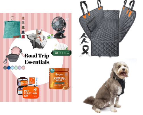 Dog road trip essentials! cover photo collage