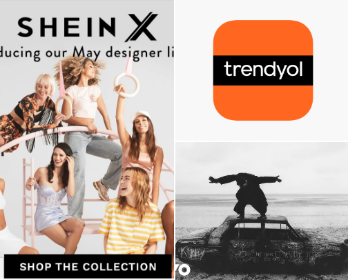 Online shopping cover photo collage