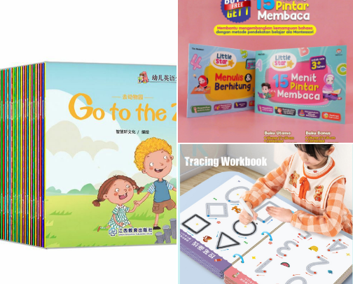 Buku yang bagus buat si kecil awal sekolah cover photo collage