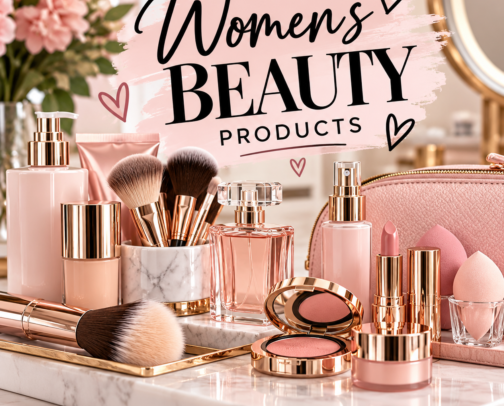 Women’s Beauty Products cover photo collage