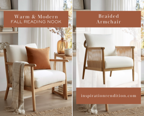Warm & Modern Fall Reading Nook – Layered Textures and Relaxed Neutrals cover photo collage