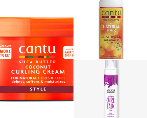 Curly hair products cover photo collage