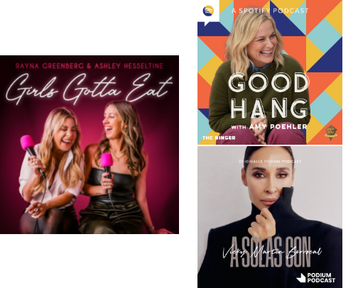 My Favorite Girly-Pop Podcasts 💕🍹🎙️ cover photo collage