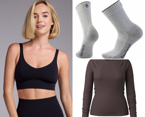 Merino wool wardrobe staples for exercise & travel at any budget 🐑🧶 cover photo collage