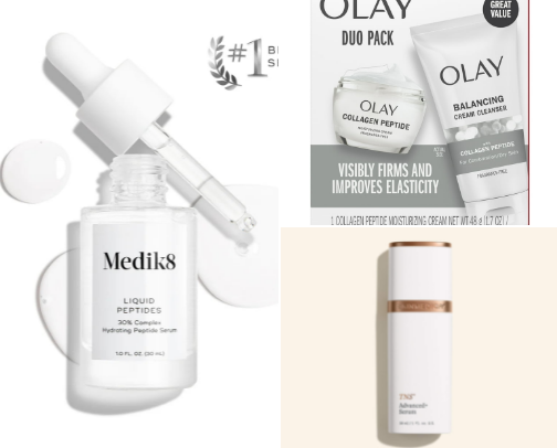 The new revolution of skincare, peptides. cover photo collage