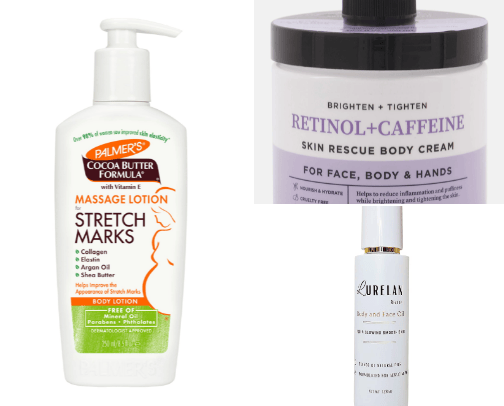 Effective Supplements & Products that treat, reduces and fades the appearance of stretchmarks. cover photo collage