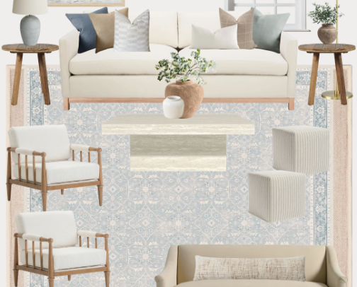 Create a Calm Coastal Living Room cover photo collage