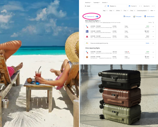 Southwest vacation items cover photo collage