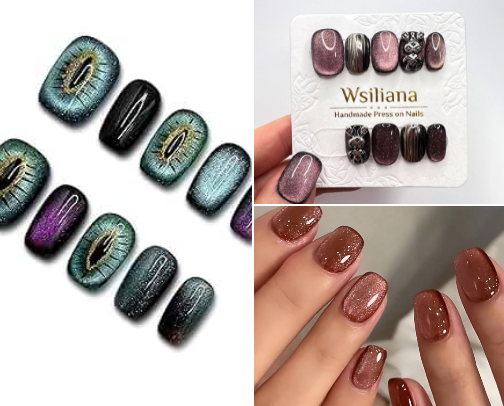 Fall Press-on Nails cover photo collage