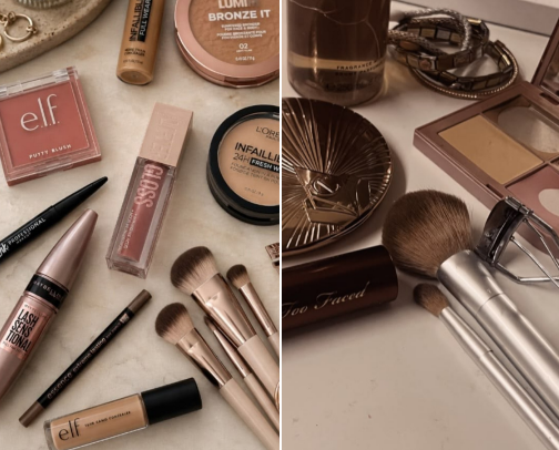 Beauty products cover photo collage