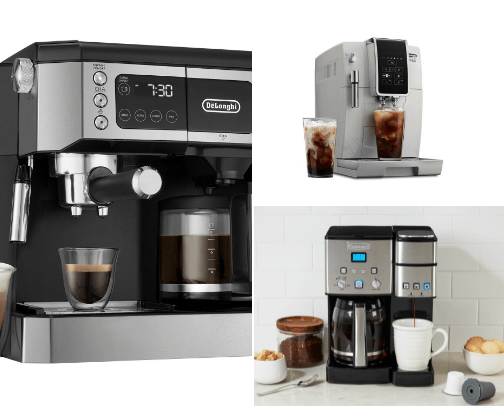 Coffee machines cover photo collage