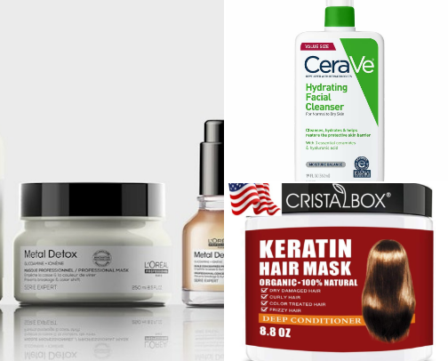hair and skin care cover photo collage