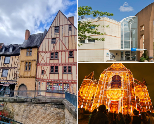 Hotel stays for an easygoing getaway, Atmospheric Streets, Old Buildings & Slow Evening Walks Le Mans, France cover photo collage