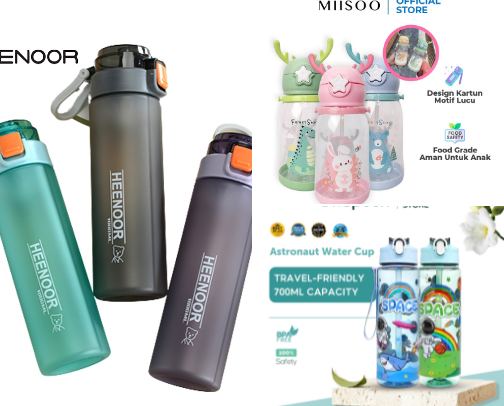 Rekomendasi Botol Minum Keren dan Lucu Harga Murah cover photo collage