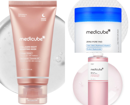 skincare products cover photo collage