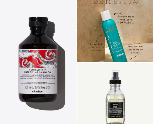 Hair care must haves for thinning hair cover photo collage