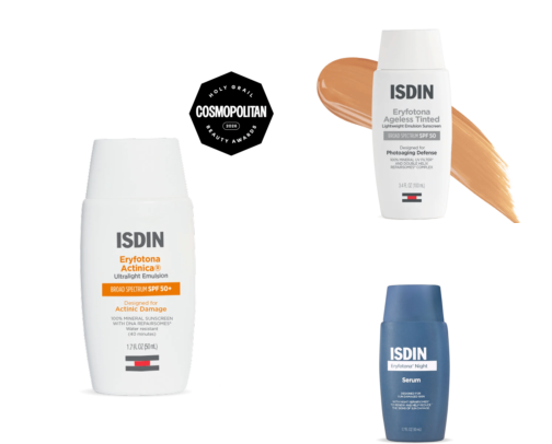 The ISDIN Sunscreen & Skincare Shelf Everyone's Asking About: 15 Daily SPF, Serums & Eye Care Picks Worth the Splurge cover photo collage