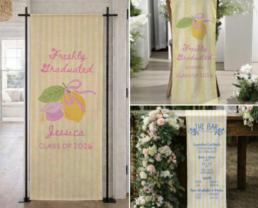 Freshly Graduated Pink Lemonade Graduation Theme Party cover photo collage
